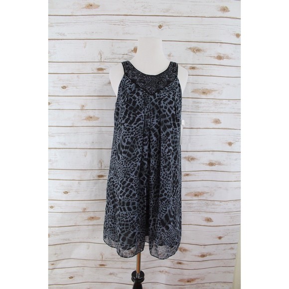 LIV Sleeveless Floral Dress Beaded Collar Animal Print Size 6 New‎ With Tag - Picture 1 of 9